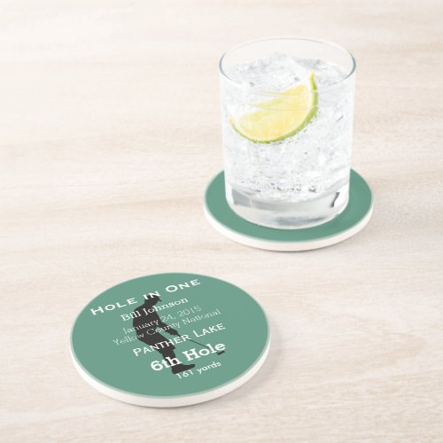 Personalized Hole In One Man Cave GOLFERS Lodge Drink Coaster