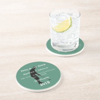 Personalized Hole In One Man Cave GOLFER'S Lodge Drink Coaster