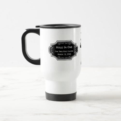 Personalized Hole In One Man Cave GOLFERS Lodge Travel Mug