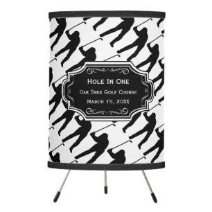 Personalized Hole In One Man Cave GOLFER'S Lodge Tripod Lamp