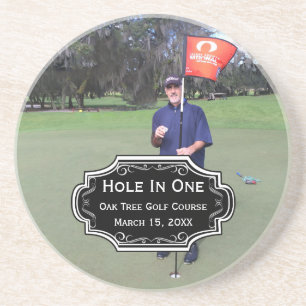 Personalized Hole In One Man Cave Lodge Coasters