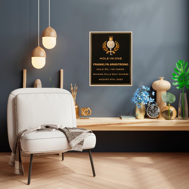 Personalized Hole-In-One Wooden Golf Plaque Wood Wall Art (Creator Uploaded)