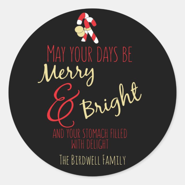 Personalized Holiday Baked Goods Classic Round Sticker (Front)