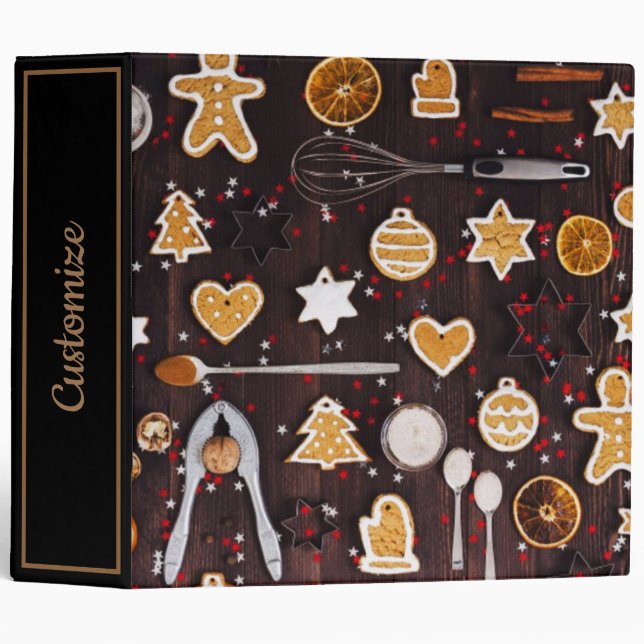 Personalized Holiday Baking Recipe 3 Ring Binder (Front/Spine)