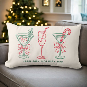 Personalized Holiday Bar Christmas Lumbar Pillow
