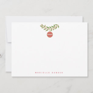 Personalized Holiday Bauble stationary Thank You Card
