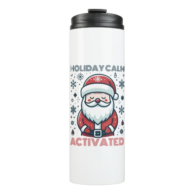  Personalized Holiday Calm Santa Thermal Tumbler (Front)