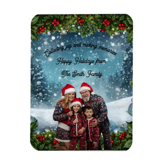Personalized Holiday Card Magnet (Vertical)