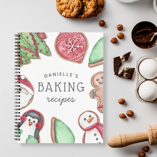 Personalized Holiday Cookie Baking Recipe Notebook