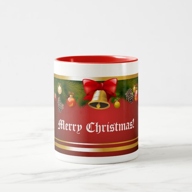 Personalized Holiday Decor Two-Tone Coffee Mug (Center)