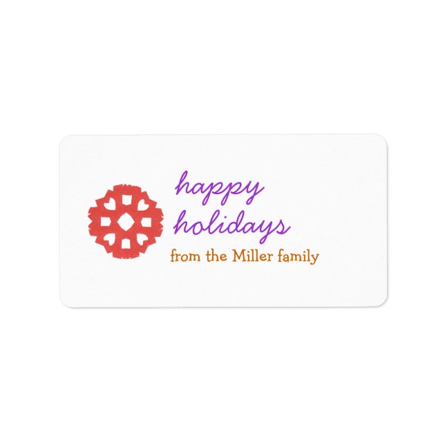 Personalized holiday gift tag sticker (Front)