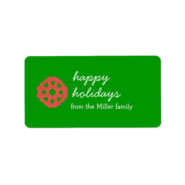 Personalized holiday gift tag sticker (Front)