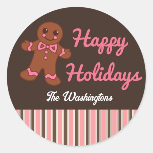 Personalized Holiday Gingerbread Stickers