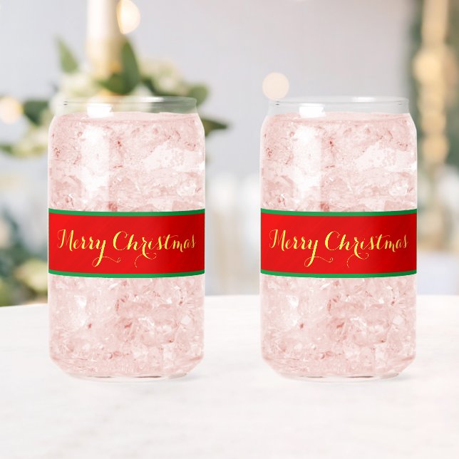Personalized Holiday Glamour Can Glass (Insitu (Wedding))