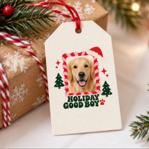 Personalized Holiday Good Boy Dog Photo Christmas
