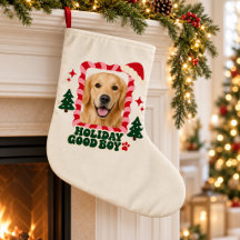 Personalized Holiday Good Boy Dog Photo Christmas
