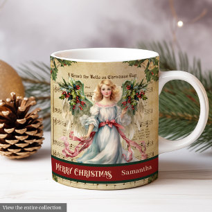 Personalized Holiday Mug Retro Angel Celebration