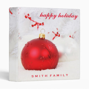 Personalized Holiday Ornaments 3 Ring Binder