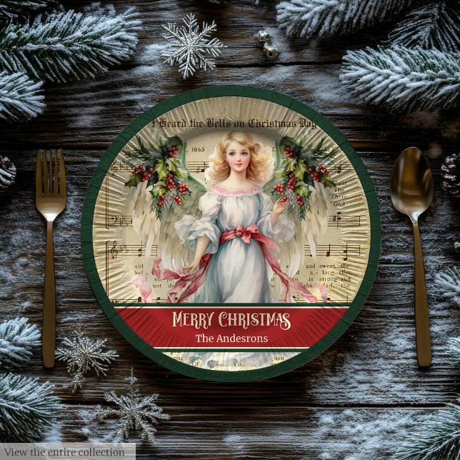 Personalized Holiday Paper Plates Angel Celebratio (Personalized Holiday Paper Plates Angel Celebration)