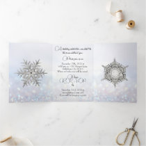 Personalized Holiday Party Invitation Snowflakes