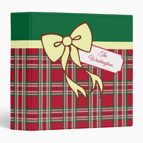 Personalized Holiday Plaid Binder