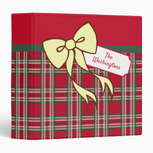 Personalized Holiday Plaid Binder