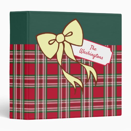 Personalized Holiday Plaid Scrapbook Binder