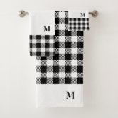 Modern Festive Black White Christmas Tree Pattern Bath Towel Set, Zazzle  in 2023