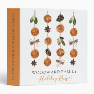Personalized Holiday Recipes Citrus And Spice 3 Ring Binder