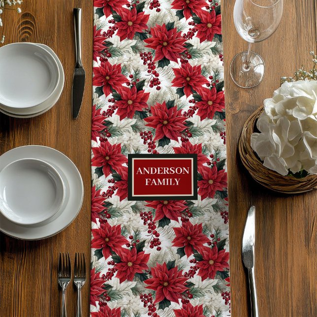 Personalized Holiday Runner Red Green Chic Touch (Personalized Holiday Runner Red Green Chic Touch)