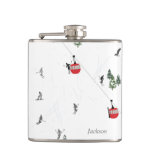 Personalized Holiday Skiing Ski Lift  Flask