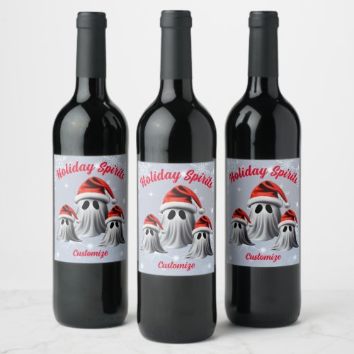 Personalized Holiday Spirits Wine Label