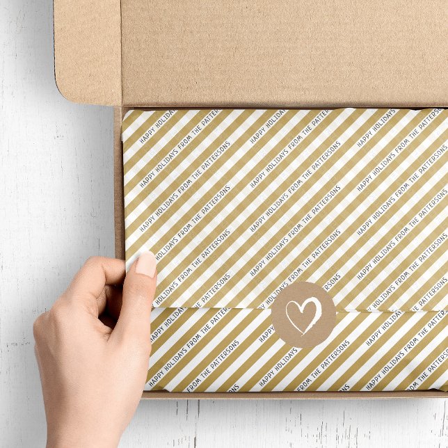 Personalized Holiday Stripes | Editable Colors Tissue Paper (Creator Uploaded)