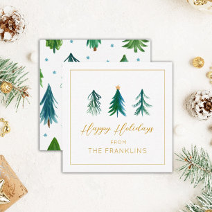 Personalized Holiday Trees Gift Enclosure Card