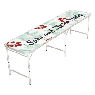 Personalized Holiday Wedding Beer Pong Table