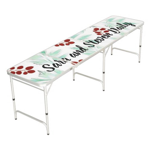 Personalized Holiday Wedding Beer Pong Table