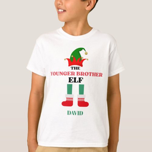Personalized Holiday Younger Brother Elf T_Shirt
