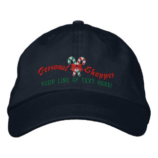Personalized Holidays Personal Shopper Canes Embroidered Baseball Hat