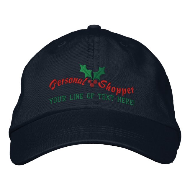 Personalized Holidays Personal Shopper Embroidered Baseball Hat (Front)