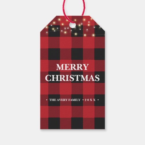 Personalized Holidays Plaid Gift Tags