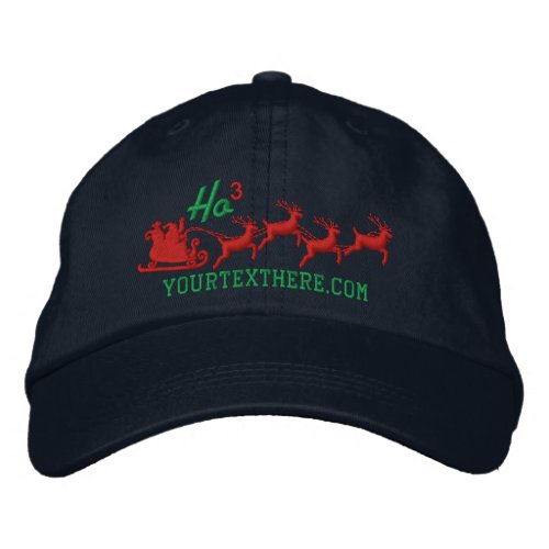 Personalized Holidays Santa Sleigh Ride Scene Embroidered Baseball Hat