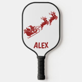 Personalized Holidays Santa Sleigh Ride Scene Pickleball Paddle