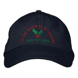 Personalized Holidays Sneezing Embroidered Baseball Cap