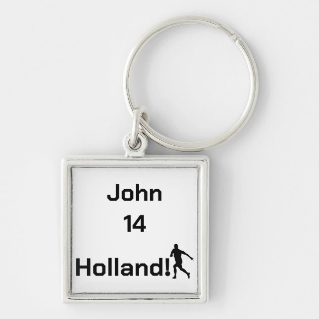 Personalized Holland Flag Football Charm Keychain (Front)