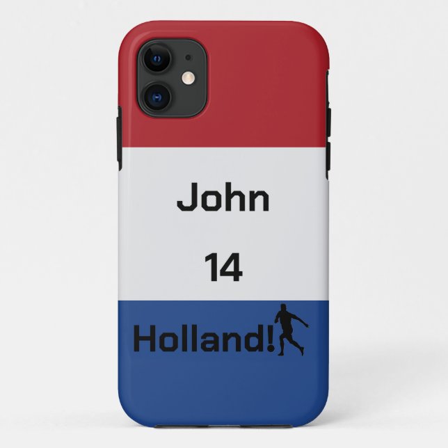 Personalized Holland Flag Football Gear Case-Mate iPhone Case (Back)