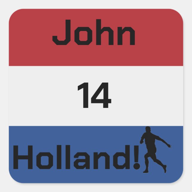 Personalized Holland Flag Soccer Decal Square Sticker (Front)