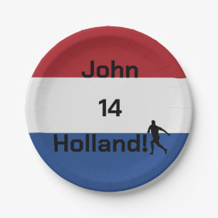 Personalized Holland Flag Soccer Party Paper Plates