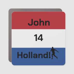 Personalized Holland Flag Soccer Pride Car Magnet