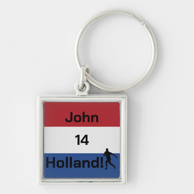 Personalized Holland Flag Soccer Pride Keychain (Front)