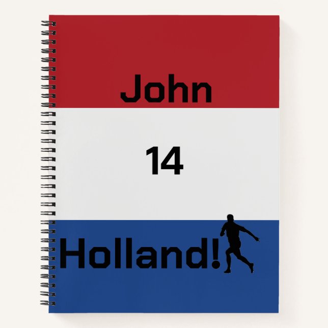 Personalized Holland Flag Soccer Pride Notebook (Front)